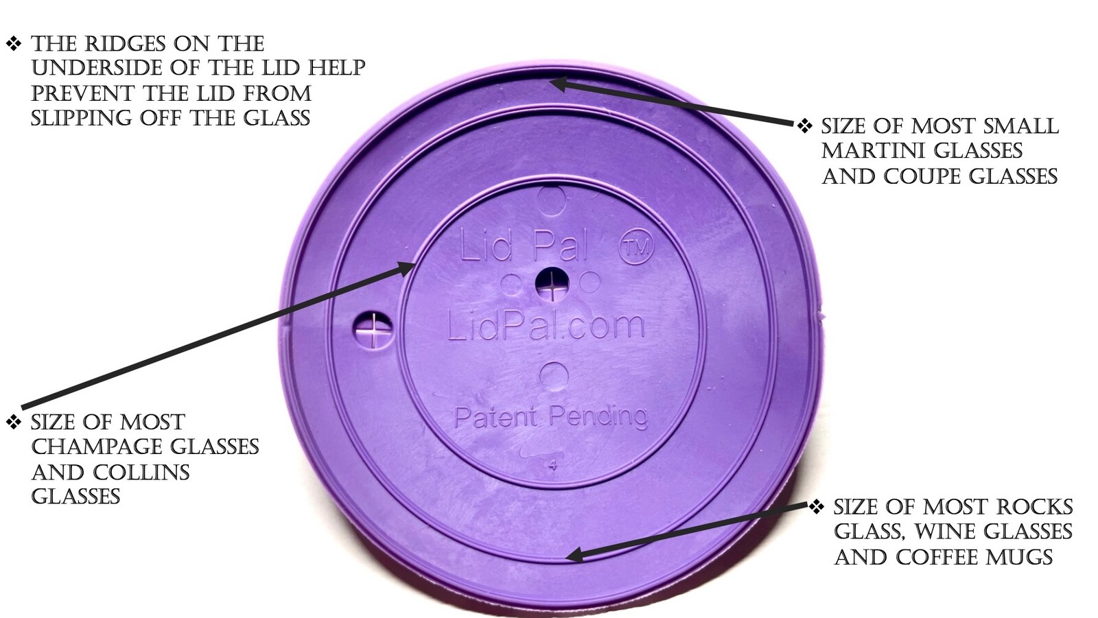 Underside of a LidPal lid showing the sizing ridges and snap-on rim
